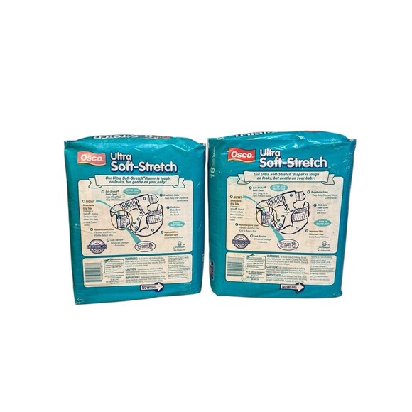 2 VTG 90s Osco Cloth Diapers XXL 6 Jim Henson Muppet Babies Dead Stock RARE - Picture 2 of 7